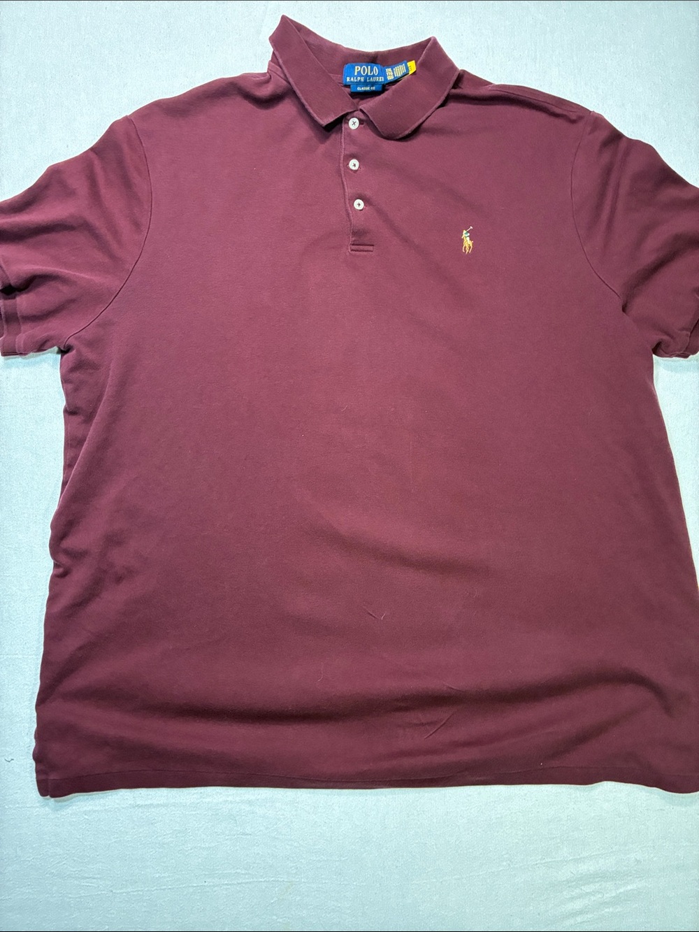 Polo by Ralph Lauren Men's Maroon Polo with Gold Pony